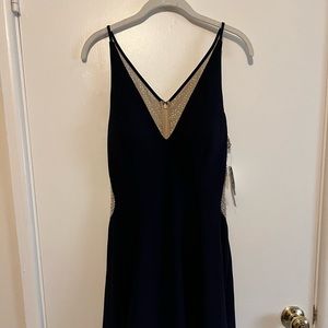 Xscape navy fit and flare dress
